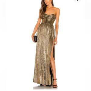 Bronx & Banco- Gold strapless gown